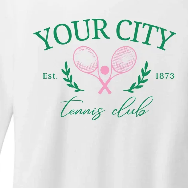 Your City Est 1873 Tennis Club Funny Golf Womens CVC Long Sleeve Shirt