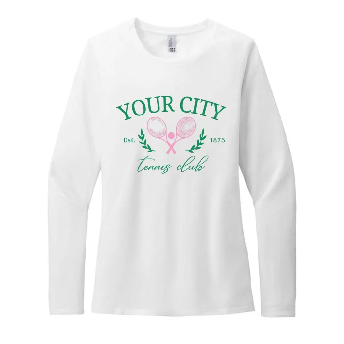 Your City Est 1873 Tennis Club Funny Golf Womens CVC Long Sleeve Shirt