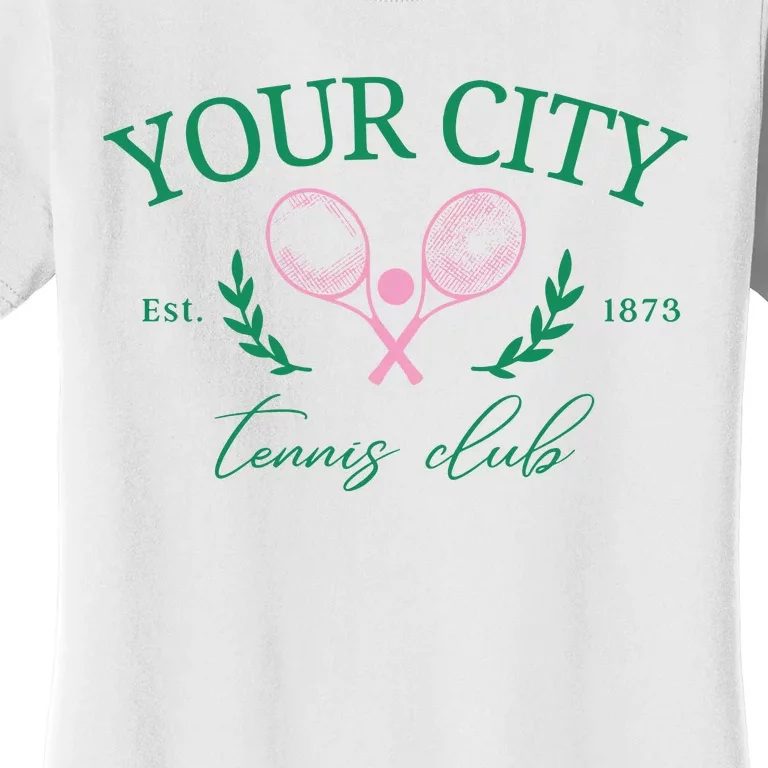 Your City Est 1873 Tennis Club Funny Golf Women's T-Shirt