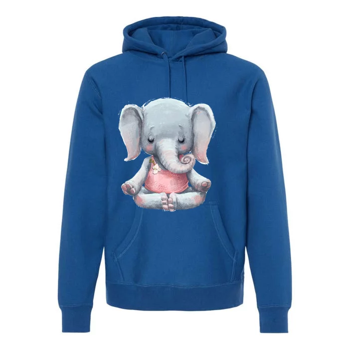 Yoga Cute Elephant Meditation Fitness Gift Premium Hoodie