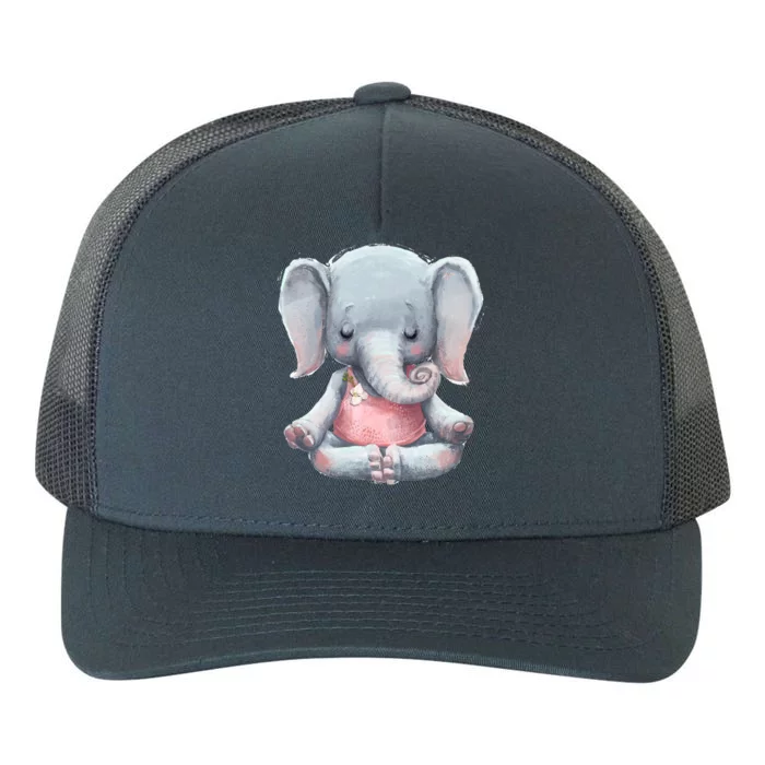 Yoga Cute Elephant Meditation Fitness Gift Yupoong Adult 5-Panel Trucker Hat