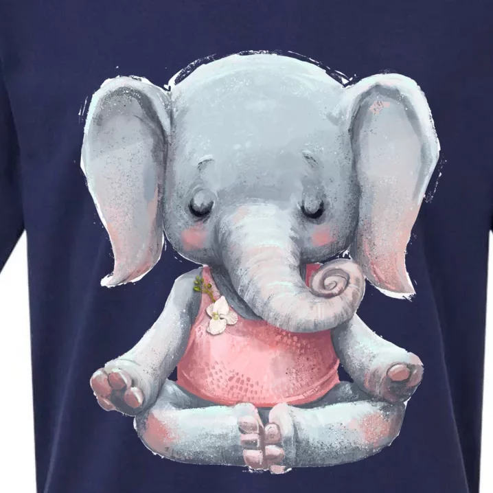 Yoga Cute Elephant Meditation Fitness Gift Sueded Cloud Jersey T-Shirt