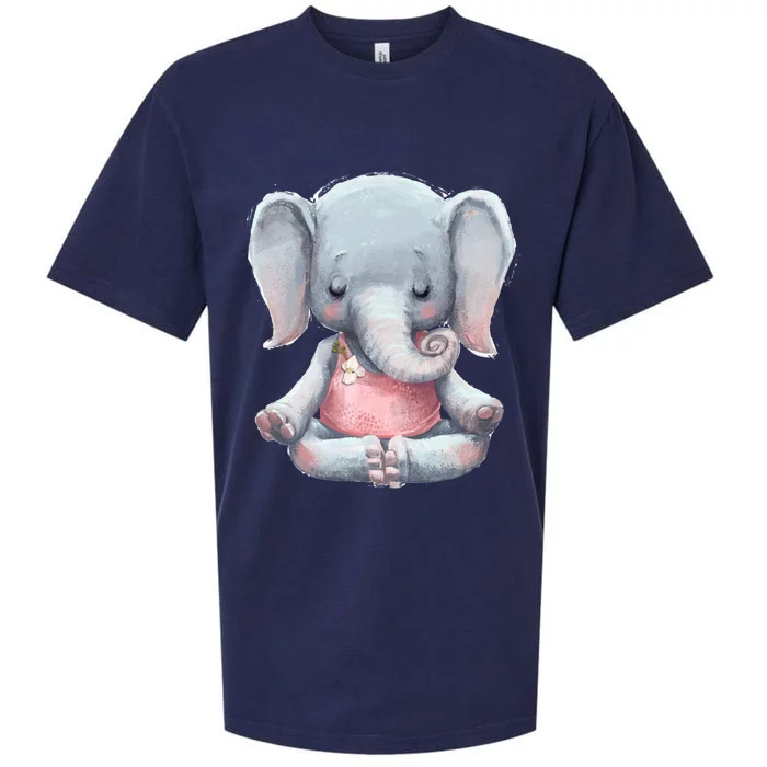 Yoga Cute Elephant Meditation Fitness Gift Sueded Cloud Jersey T-Shirt