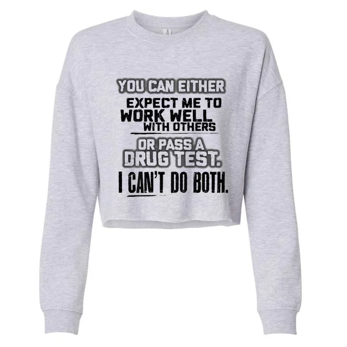 You Can Either Expect Me To Work Well With Others Or Pass Cropped Pullover Crew