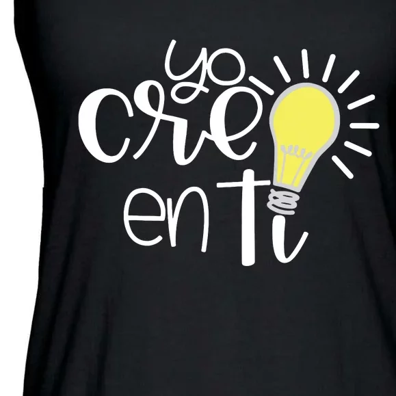 Yo Creo En Ti Lightbulb Spanish Teacher Ladies Essential Flowy Tank