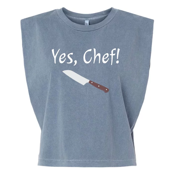 Yes Chef Funny Culinary Kitchen Cook Cooking Foodie Garment-Dyed Women's Muscle Tee