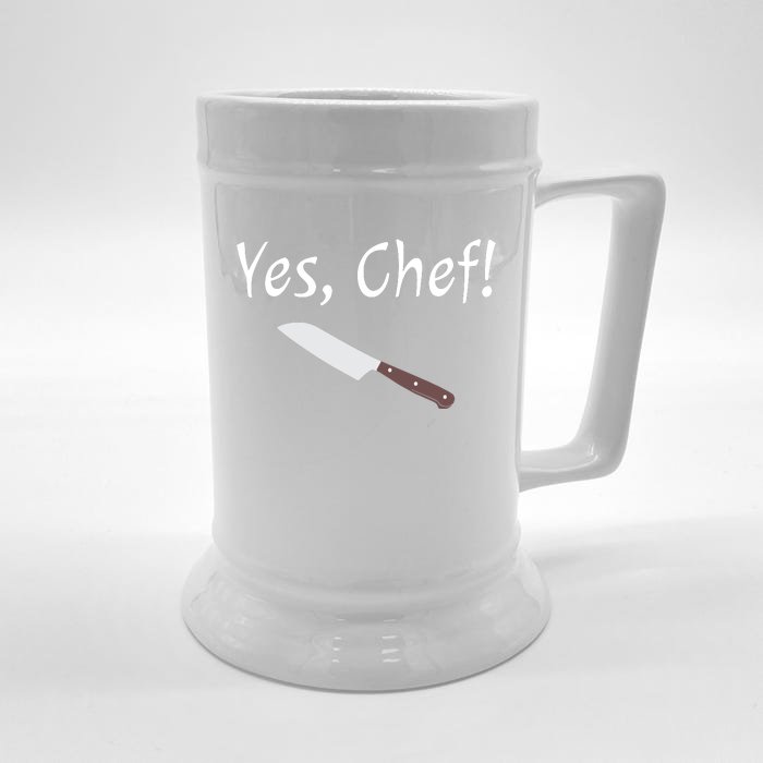 Yes Chef Funny Culinary Kitchen Cook Cooking Foodie Front & Back Beer Stein