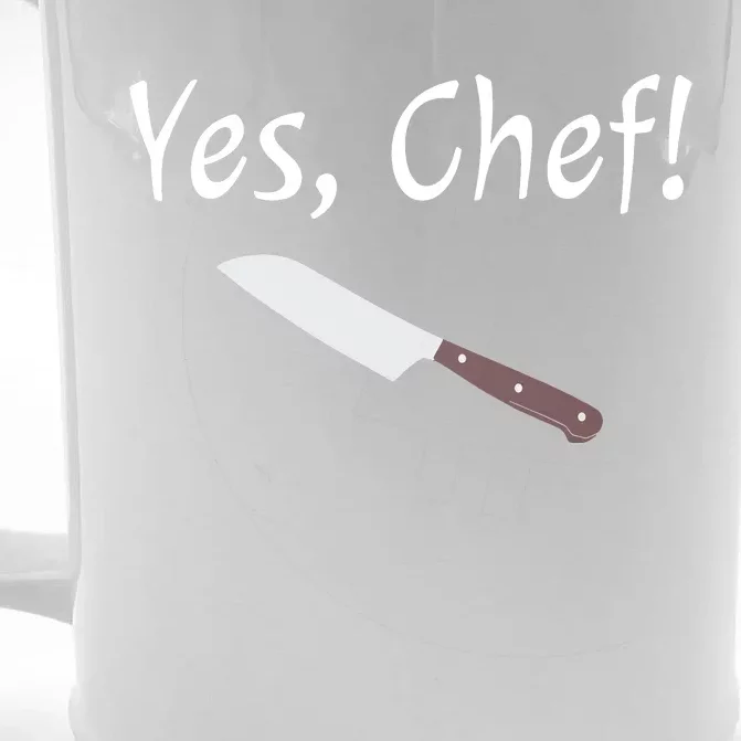 Yes Chef Funny Culinary Kitchen Cook Cooking Foodie Front & Back Beer Stein