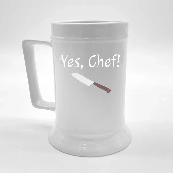 Yes Chef Funny Culinary Kitchen Cook Cooking Foodie Front & Back Beer Stein