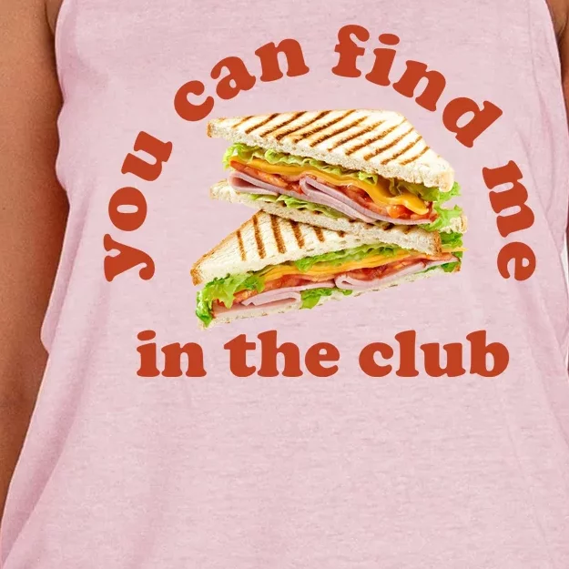 You Can Find Me In The Club Funny Sandwich Women's Knotted Racerback Tank