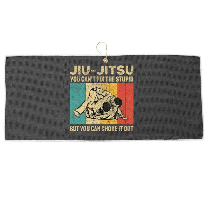 You Can't Fix The Stupid Fun Vintage Jiu Jitsu Large Microfiber Waffle Golf Towel