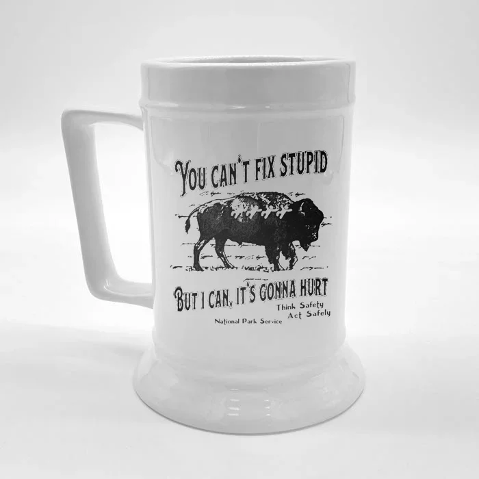 You Can’t Fix Stupid But I Can Its Gonna Hurt Front & Back Beer Stein