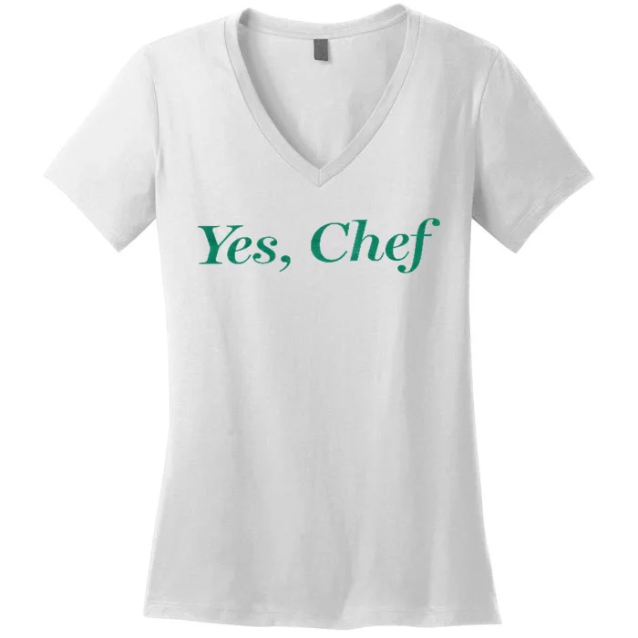 Yes Chef Funny Women's V-Neck T-Shirt