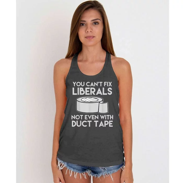 You Can't Fix Liberals Not Even With Duct Tape Anti Liberal Women's Knotted Racerback Tank