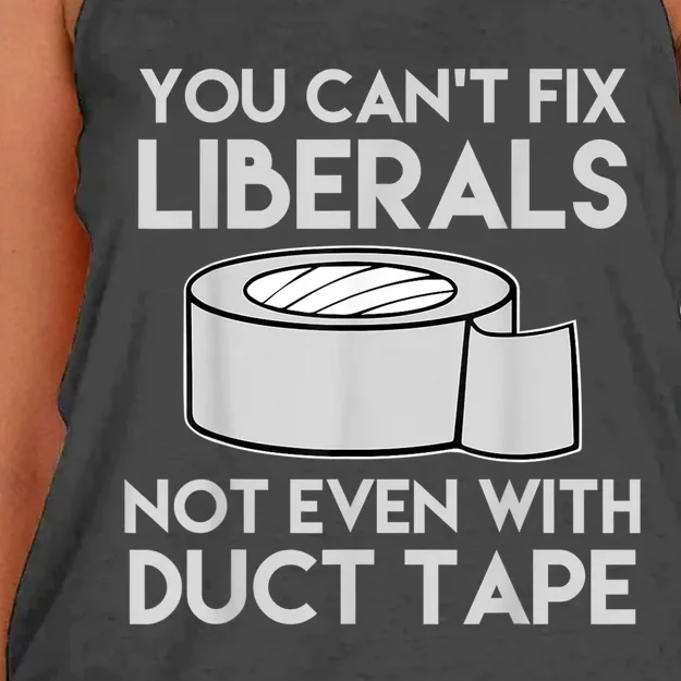 You Can't Fix Liberals Not Even With Duct Tape Anti Liberal Women's Knotted Racerback Tank