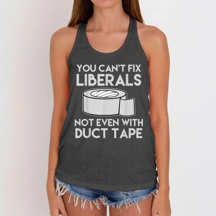 You Can't Fix Liberals Not Even With Duct Tape Anti Liberal Women's Knotted Racerback Tank