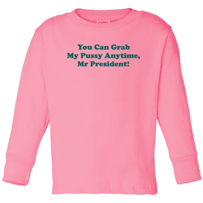 You Can Grab My Pussy Anytime Toddler Long Sleeve Shirt