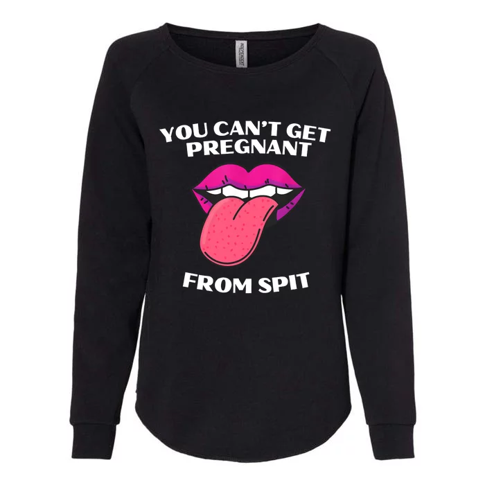 You Cant Get Pregnant From Spit Funny Humour Womens California Wash Sweatshirt