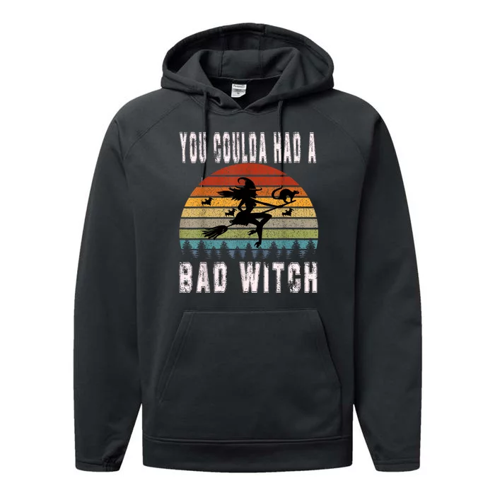 You Coulda Had A Bad Witch Funny Halloween Performance Fleece Hoodie