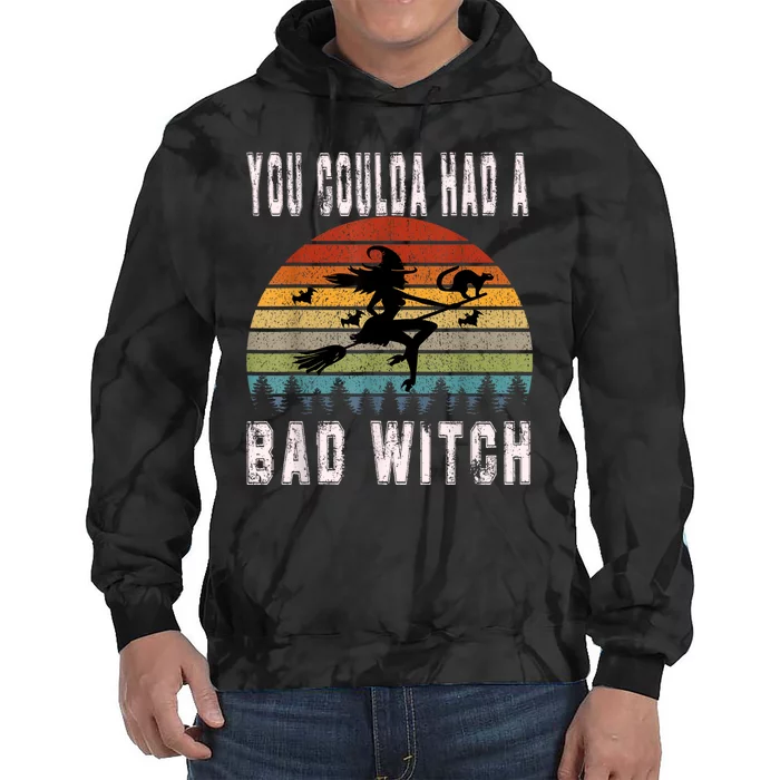 You Coulda Had A Bad Witch Funny Halloween Tie Dye Hoodie