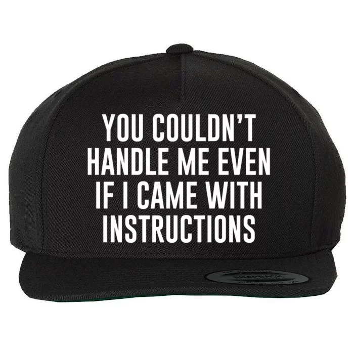 You Couldn't Handle Me Even If I Came With Instructions Wool Snapback Cap