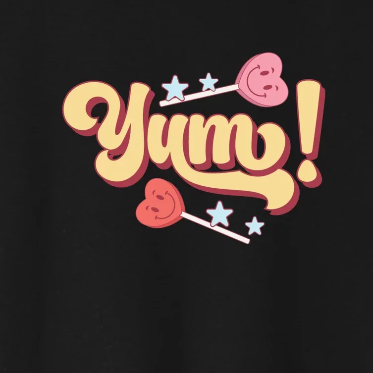 Yum Canđy Heart Gift For Valentine Day Women's Crop Top Tee