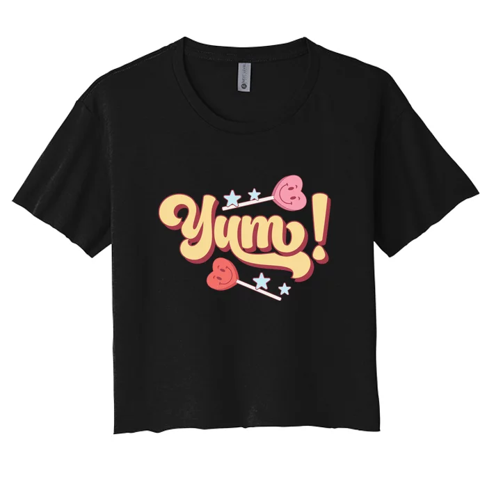 Yum Canđy Heart Gift For Valentine Day Women's Crop Top Tee