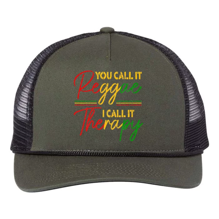 You Call It Reggae I Call It Therapy Rasta Rastafari Jamaica Retro Rope Trucker Hat Cap