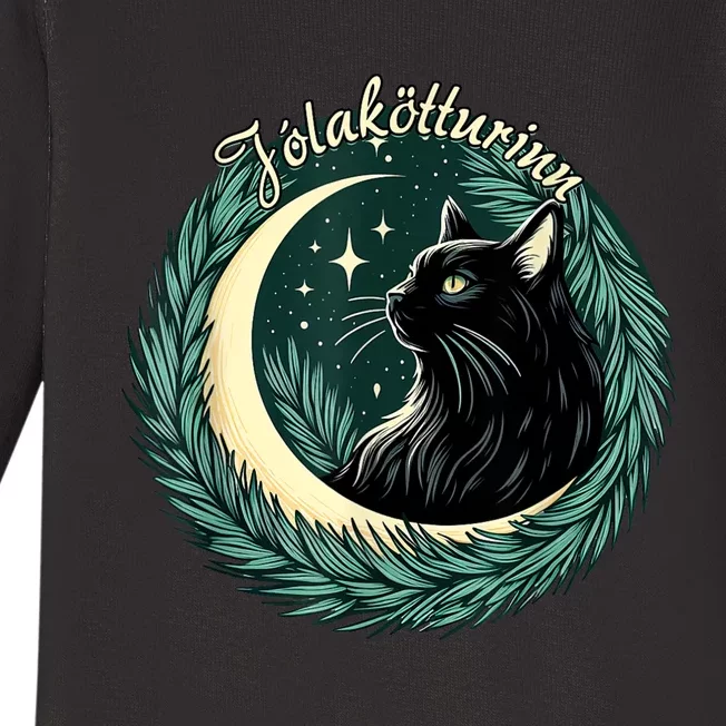 Yule Cat Jolakotturinn Icelandic Christmas Cat Love Feline Baby Long Sleeve Bodysuit