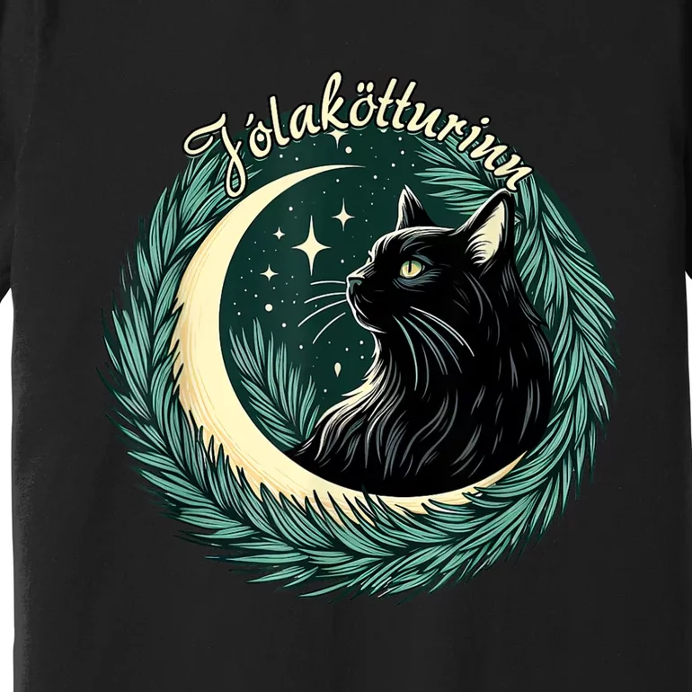 Yule Cat Jolakotturinn Icelandic Christmas Cat Love Feline Premium T-Shirt