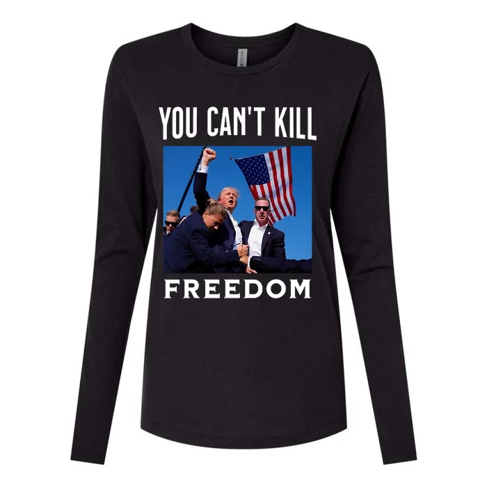 You CanT Kill Freedom Trump Shot Womens Cotton Relaxed Long Sleeve T-Shirt