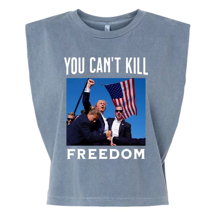 You CanT Kill Freedom Trump Shot Garment-Dyed Women's Muscle Tee