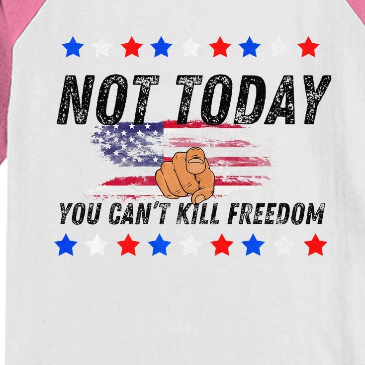 You CanT Kill Freedom Premium Kids Colorblock Raglan Jersey