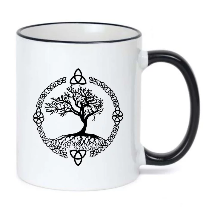 Yggdrasill Celtic Knot Black Color Changing Mug