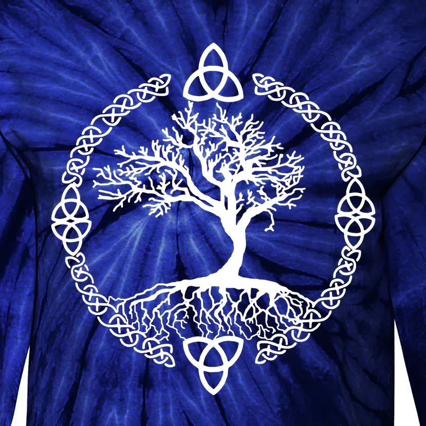 Yggdrasill Celtic Knot Tie-Dye Long Sleeve Shirt