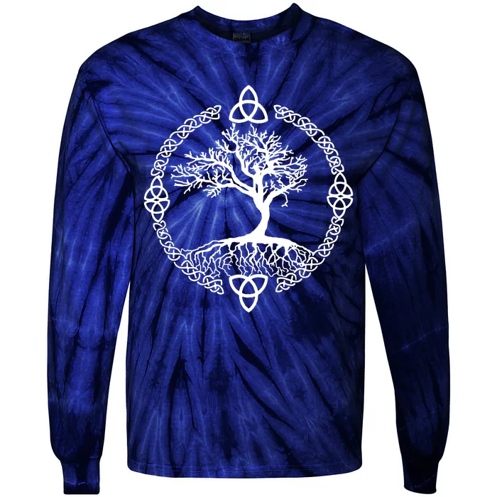 Yggdrasill Celtic Knot Tie-Dye Long Sleeve Shirt