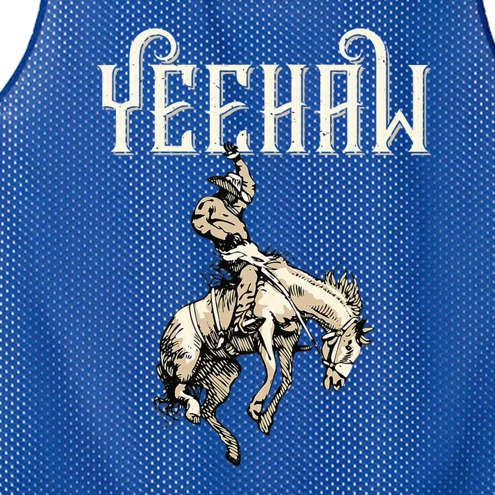 Yeehaw Cowboy Lover Rodeo Western Horse Rider Mesh Reversible Basketball Jersey Tank