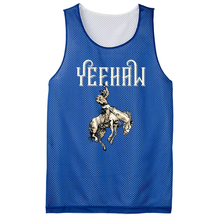 Yeehaw Cowboy Lover Rodeo Western Horse Rider Mesh Reversible Basketball Jersey Tank