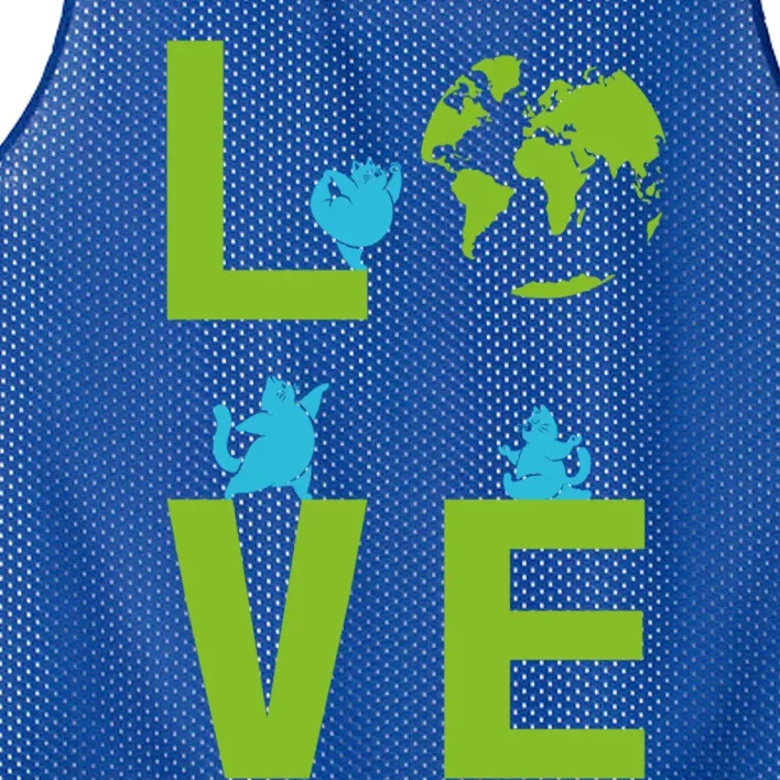 Yoga Cat Loves Earth Day Save Planet Every Day Gift Mesh Reversible Basketball Jersey Tank