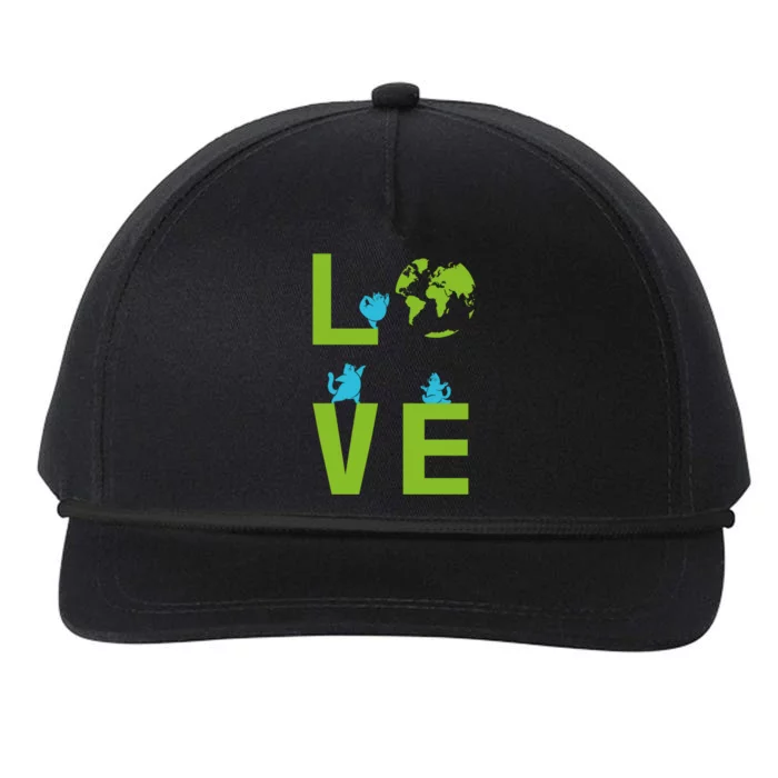 Yoga Cat Loves Earth Day Save Planet Every Day Gift Snapback Five-Panel Rope Hat