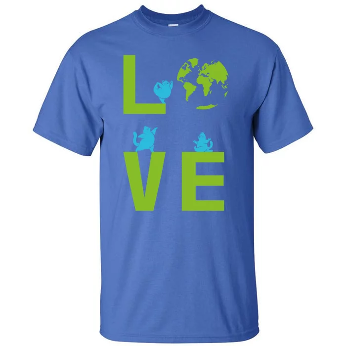 Yoga Cat Loves Earth Day Save Planet Every Day Gift Tall T-Shirt