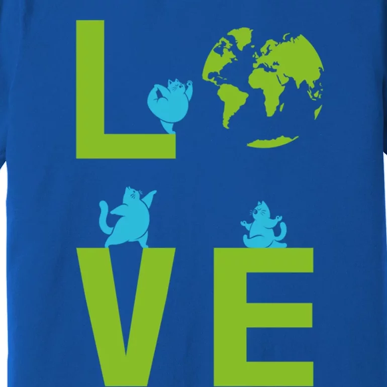 Yoga Cat Loves Earth Day Save Planet Every Day Gift Premium T-Shirt