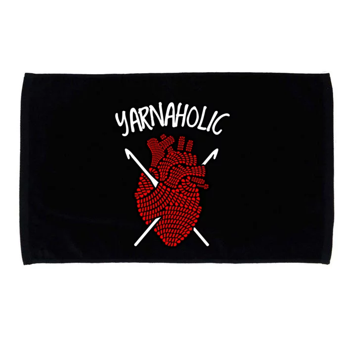 Yarnaholic Crocheting Lover Crochet Yarn Anatomical Heart Gift Microfiber Hand Towel