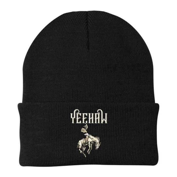 Yeehaw Cow Lover Rodeo Western Horse Rider Knit Cap Winter Beanie