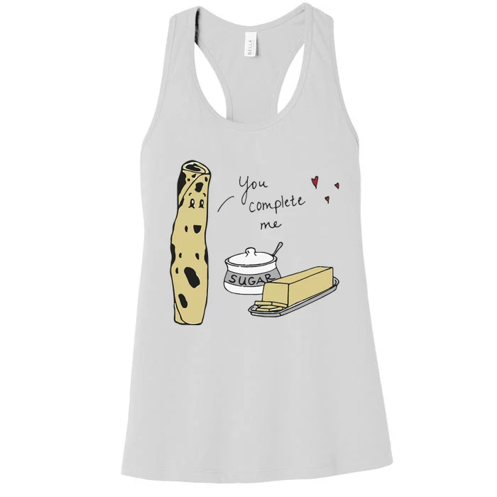 You Complete Me Lefse Sugar Butter Minnesota Women's Racerback Tank