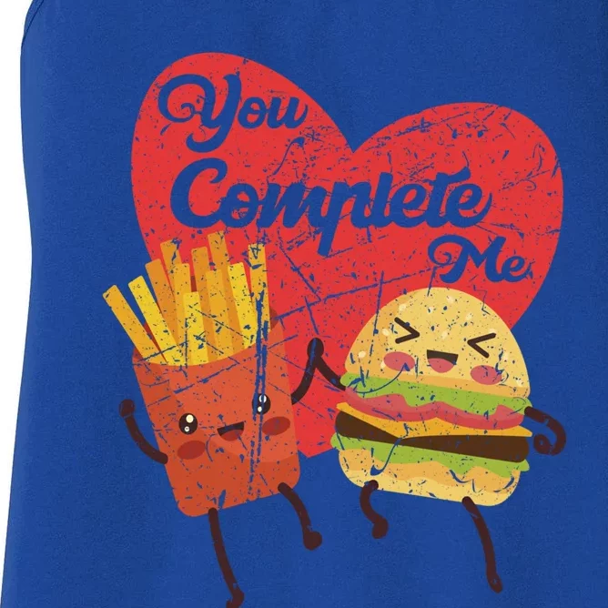 You Complete Me Food Valentine Day Hamburger Fries Matching Gift Women's Racerback Tank