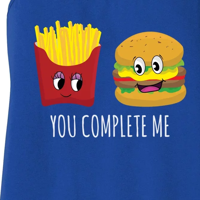 You Complete Me Funny Burger And Fries Valentines Day Cute Gift Women's Racerback Tank