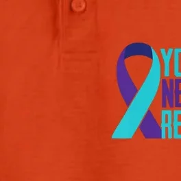 You Can Never Be Replaced Suicide Awareness Dry Zone Grid Performance Polo