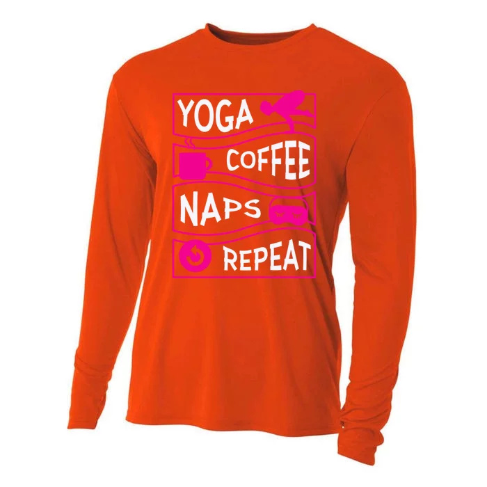 Yoga Coffee Naps Repeat Gift Cooling Performance Long Sleeve Crew