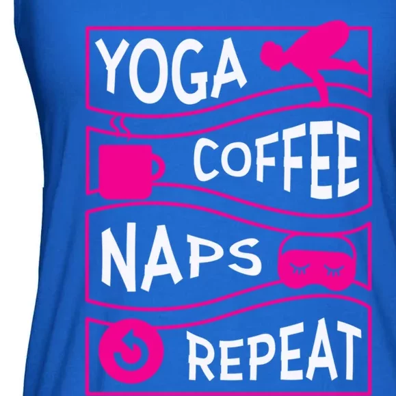 Yoga Coffee Naps Repeat Gift Ladies Essential Flowy Tank